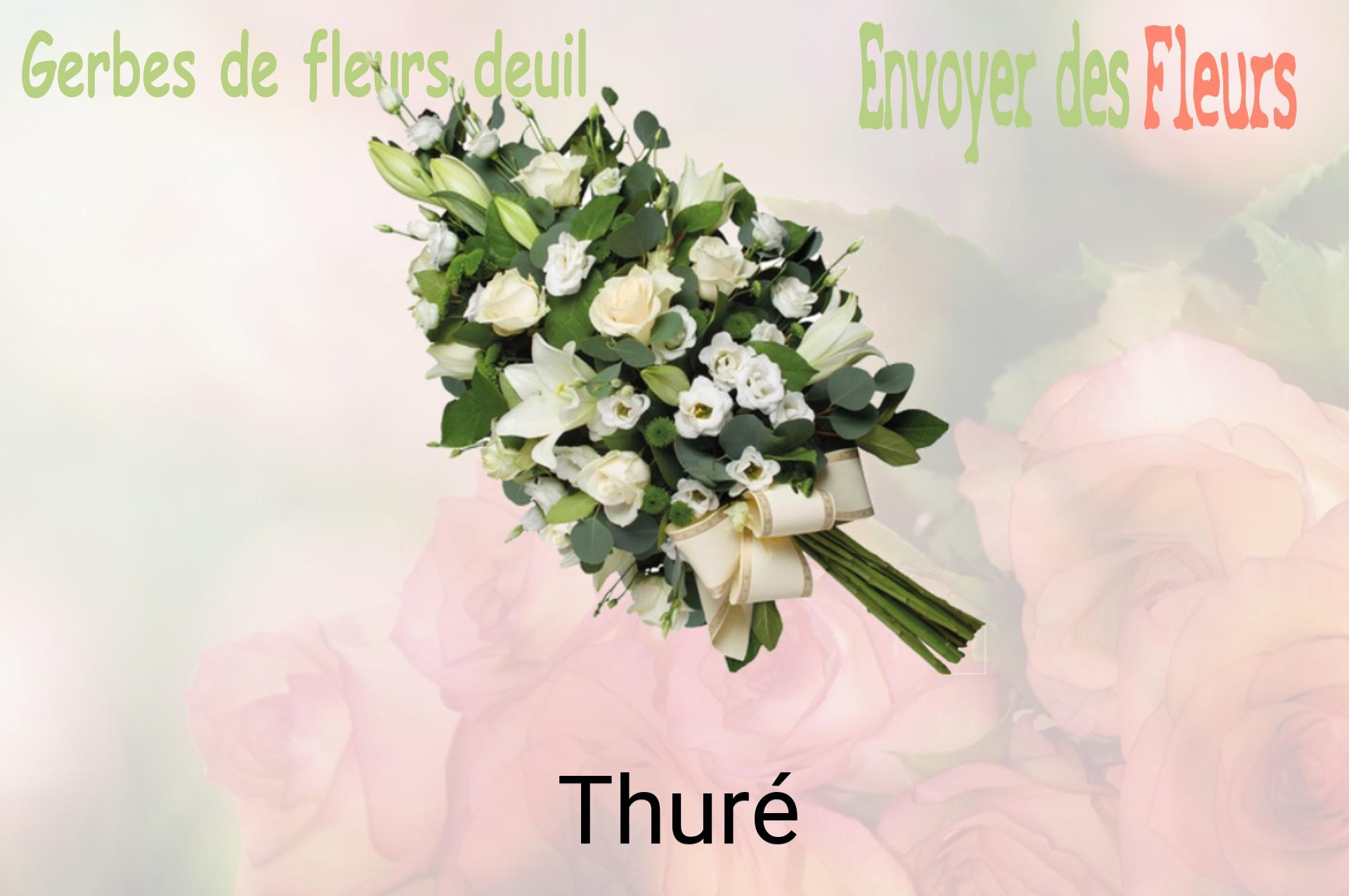 Gerbe de fleurs de deuil livrée à Thuré